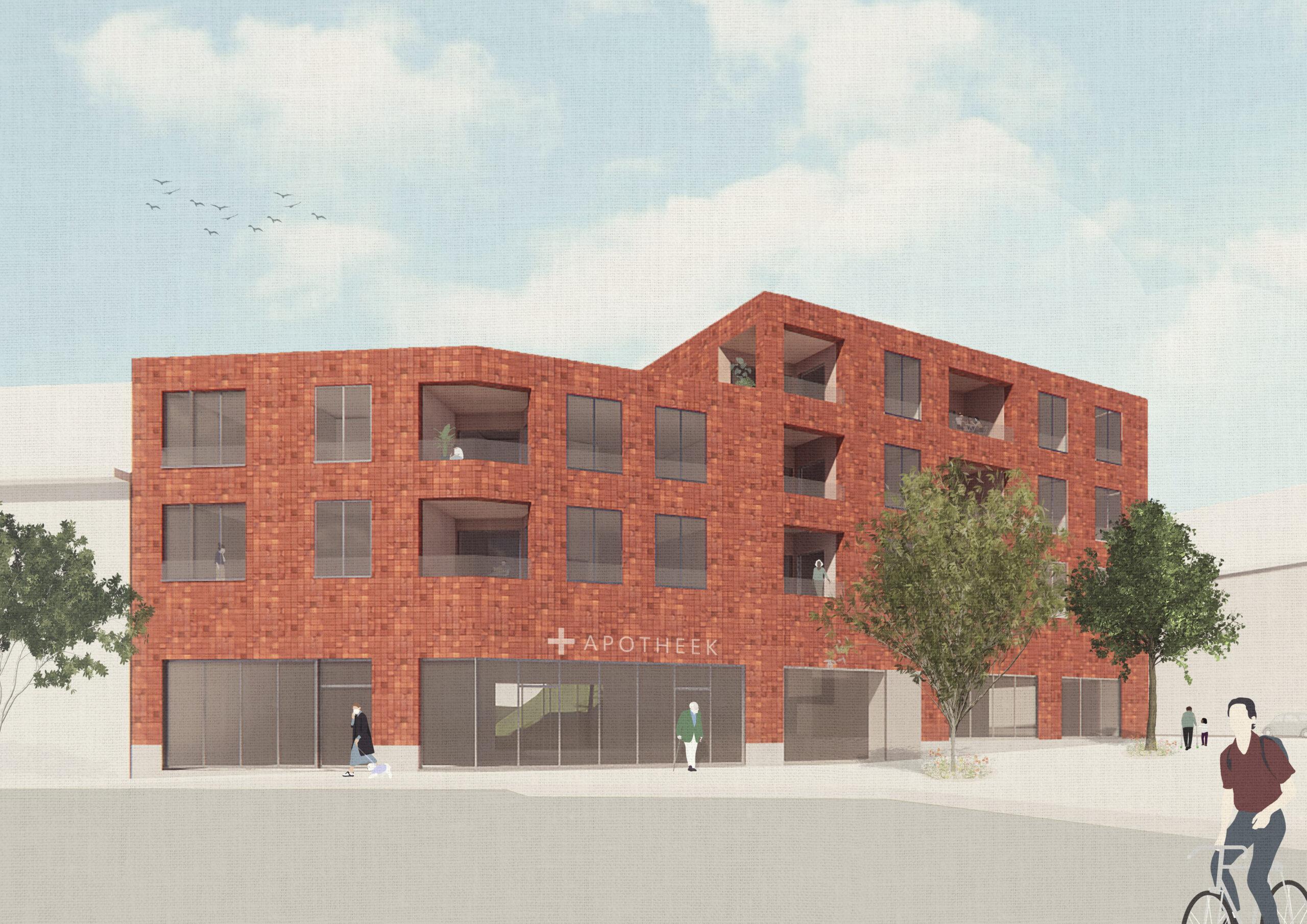 Featured image for “SW+ realiseert 16 nieuwe sociale appartementen op de hoek van de Moorseelsestraat en de Meensesteenweg in Kortrijk”